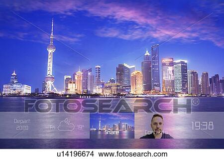 Picture - Augmented reality in Shanghai, China. Fotosearch
