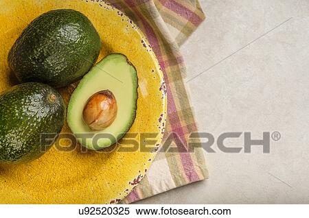 Stock Photography - Avocados on plate. Fotosearch