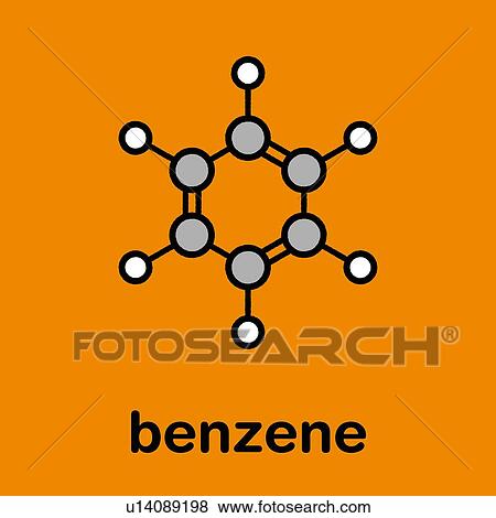 Stock Photo - Benzene aromatic hydrocarbon molecule, illustration. Fotosearch