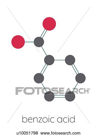Stock Photo - Benzoic acid molecule, illustration. Fotosearch