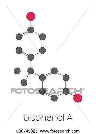 Stock Photography - Bisphenol A plastic pollutant molecule, illustration. Fotosearch