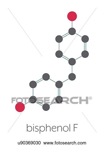 Stock Image - Bisphenol F molecule, illustration. Fotosearch