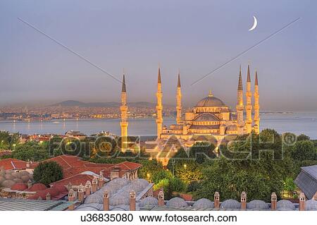 Blue Mosque, Istanbul, Turkey, at dusk View Large Photo Image Stock Image - Blue Mosque, Istanbul, Turkey, at dusk. Fotosearch