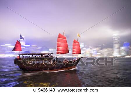 Boat in Victoria Harbour, Hong Kong, China View Large Photo Image Stock Image - Boat in Victoria Harbour, Hong Kong, China. Fotosearch
