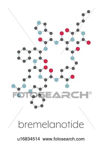 Picture - Bremelanotide female sexual dysfunction drug molecule. Fotosearch