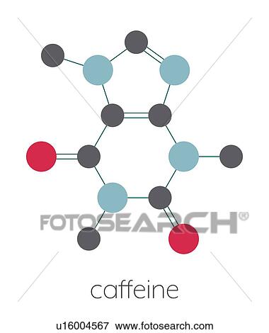 Stock Photo - Caffeine stimulant molecule, illustration. Fotosearch