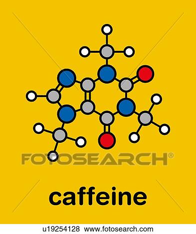 Stock Photo - Caffeine stimulant molecule, illustration. Fotosearch