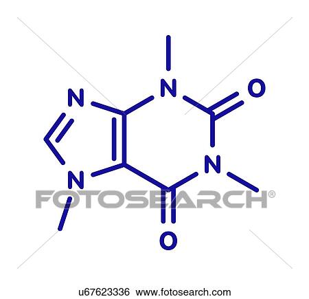 Stock Photograph - Caffeine stimulant molecule, illustration. Fotosearch