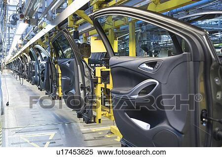 Stock Photography - Car doors on production line in car factory. Fotosearch