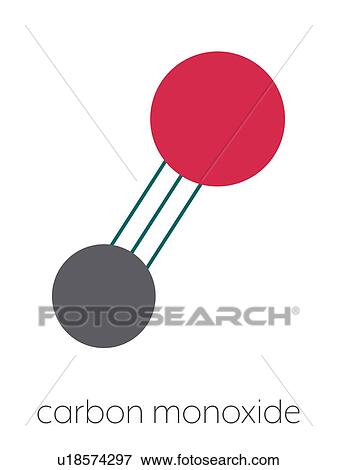 Stock Photo - Carbon monoxide toxic gas molecule, illustration. Fotosearch