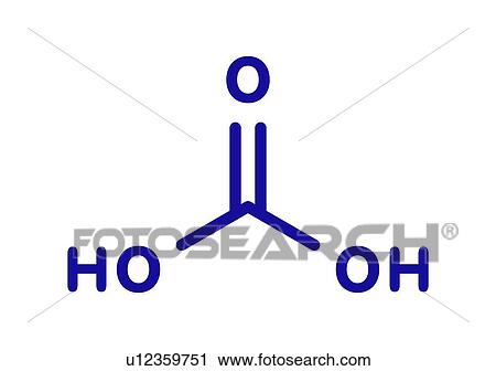 Stock Image - Carbonic acid molecule, illustration. Fotosearch