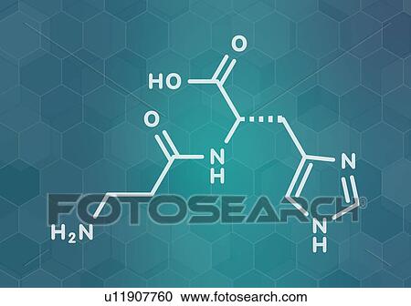 Stock Image - Carnosine food supplement molecule, illustration. Fotosearch