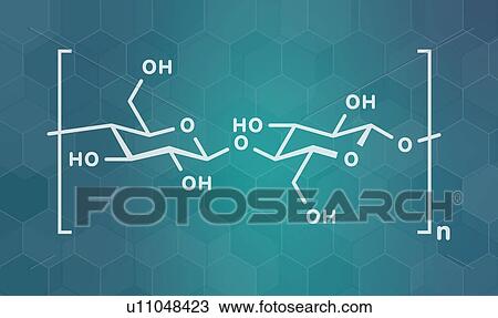 Stock Image - Cellulose chemical structure, illustration. Fotosearch