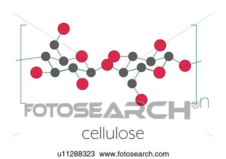 Stock Image - Cellulose chemical structure, illustration. Fotosearch
