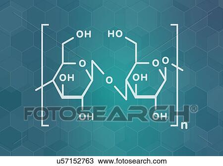 Stock Image - Cellulose chemical structure, illustration. Fotosearch