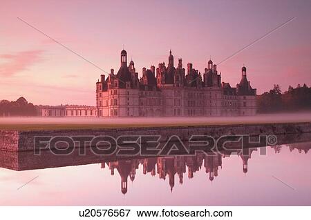 Stock Photo - Chateau de Chambord, France, at dawn. Fotosearch