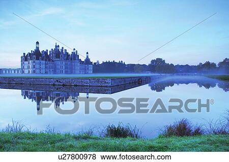 Stock Photo - Chateau de Chambord, France, at dawn. Fotosearch
