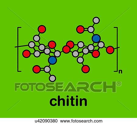 Stock Image - Chitin chemical structure, illustration. Fotosearch