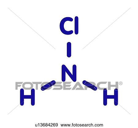 Stock Photo - Chloramine disinfectant molecule, illustration. Fotosearch