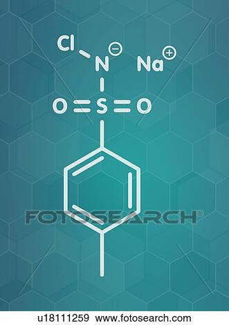 Stock Photo - Chloramine-T disinfectant molecule, illustration. Fotosearch
