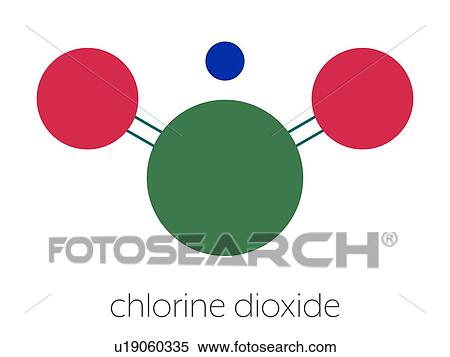 Stock Photography - Chlorine dioxide molecule, illustration. Fotosearch