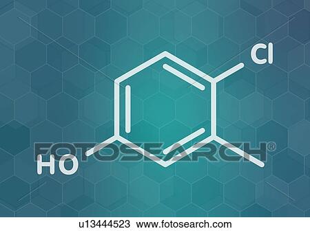 Stock Image - Chlorocresol antiseptic molecule, illustration. Fotosearch