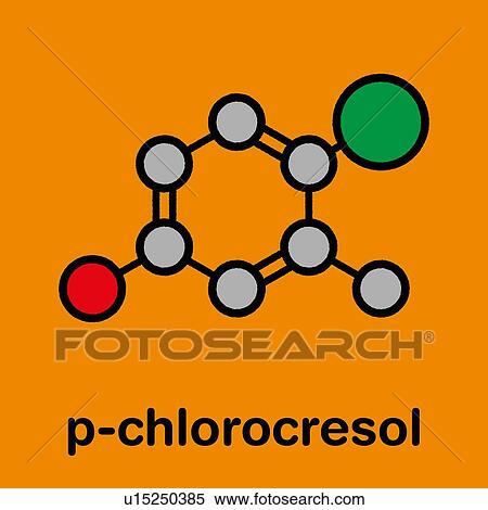Stock Photography - Chlorocresol antiseptic molecule, illustration. Fotosearch