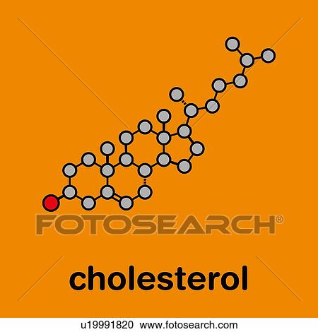 Stock Image - Cholesterol molecule, illustration. Fotosearch