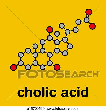 Stock Photo - Cholic acid molecule, illustration. Fotosearch