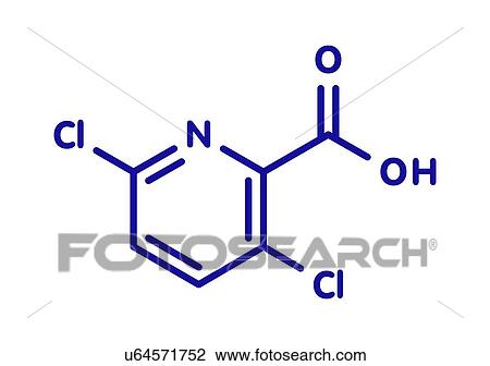 Stock Image - Clopyralid herbicide molecule, illustration. Fotosearch
