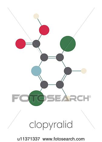 Stock Photo - Clopyralid herbicide molecule, illustration. Fotosearch