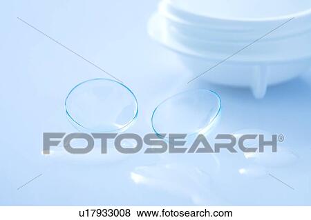 Stock Photo - Contact lenses and case. Fotosearch