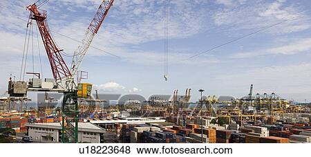 Stock Photo - Container port. Fotosearch