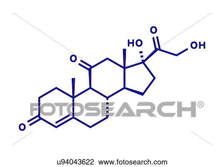 Stock Image - Cortisone stress hormone molecule, illustration. Fotosearch