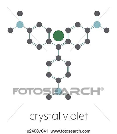 Stock Image - Crystal violet molecule, illustration. Fotosearch