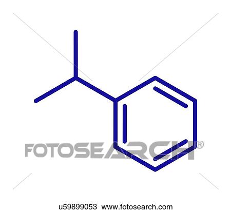 Stock Image - Cumene aromatic hydrocarbon molecule, illustration. Fotosearch