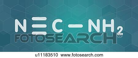 Stock Image - Cyanamide molecule, illustration. Fotosearch