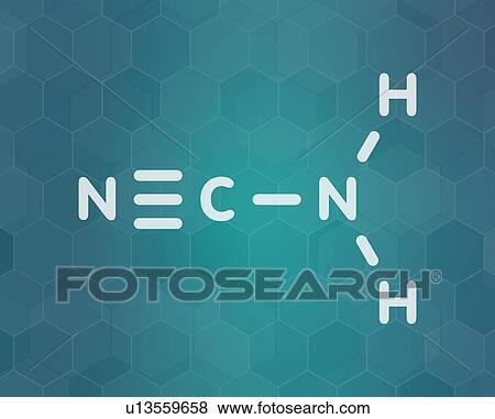 Stock Photo - Cyanamide molecule, illustration. Fotosearch