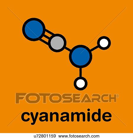 Stock Photo - Cyanamide molecule, illustration. Fotosearch