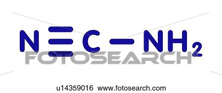 Stock Photograph - Cyanamide molecule, illustration. Fotosearch