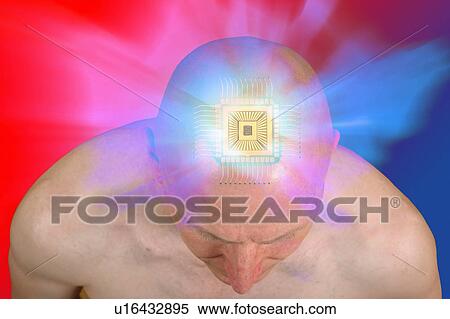 Stock Photography - Cyborg brain, conceptual image. Fotosearch