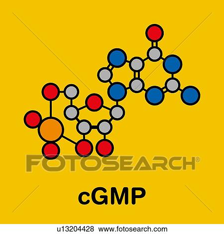 Stock Photo - Cyclic guanosine monophosphate molecule, illustration. Fotosearch