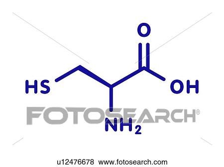 Stock Photo - Cysteine amino acid molecule, illustration. Fotosearch