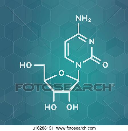 Stock Image - Cytidine RNA building block molecule, illustration. Fotosearch