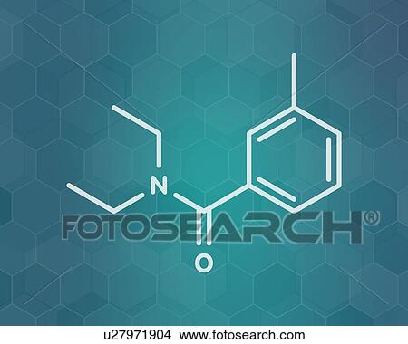 Picture - DEET insect repellent molecule, illustration. Fotosearch