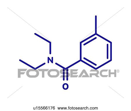 Stock Photograph - DEET insect repellent molecule, illustration. Fotosearch