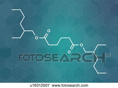 Stock Photo - DEHA plasticizer molecule, illustration. Fotosearch