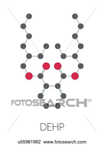Stock Image - DEHP phthalate plasticizer molecule, illustration. Fotosearch