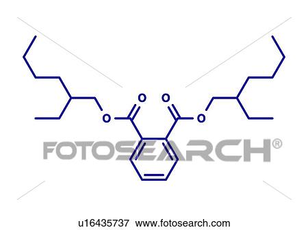 Stock Photo - DEHP phthalate plasticizer molecule, illustration. Fotosearch