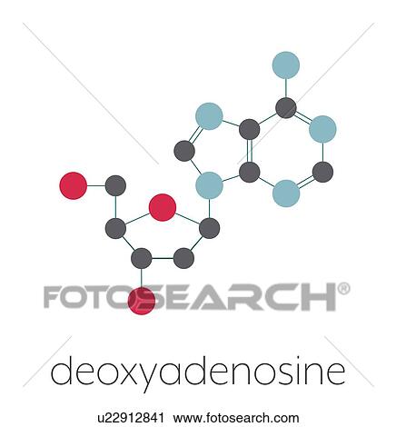 Stock Image - Deoxyadenosine nucleoside molecule, illustration. Fotosearch